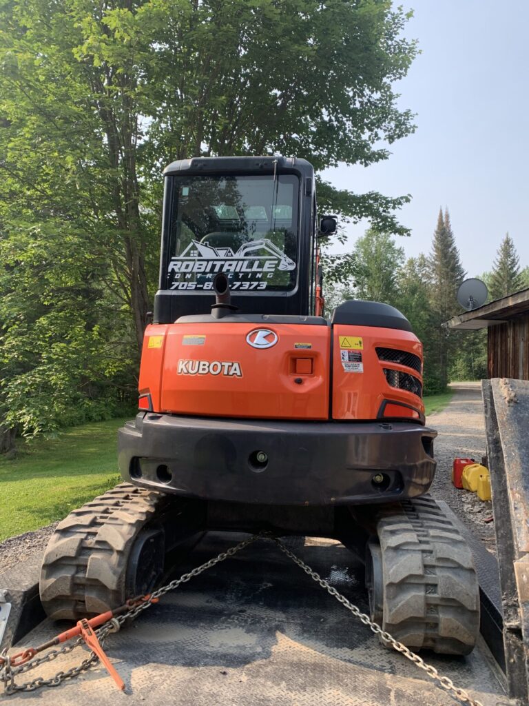 Robitaille Contracting technician preparing for a scheduled septic repair at a home in Trout Creek, Astorville, or North Bay